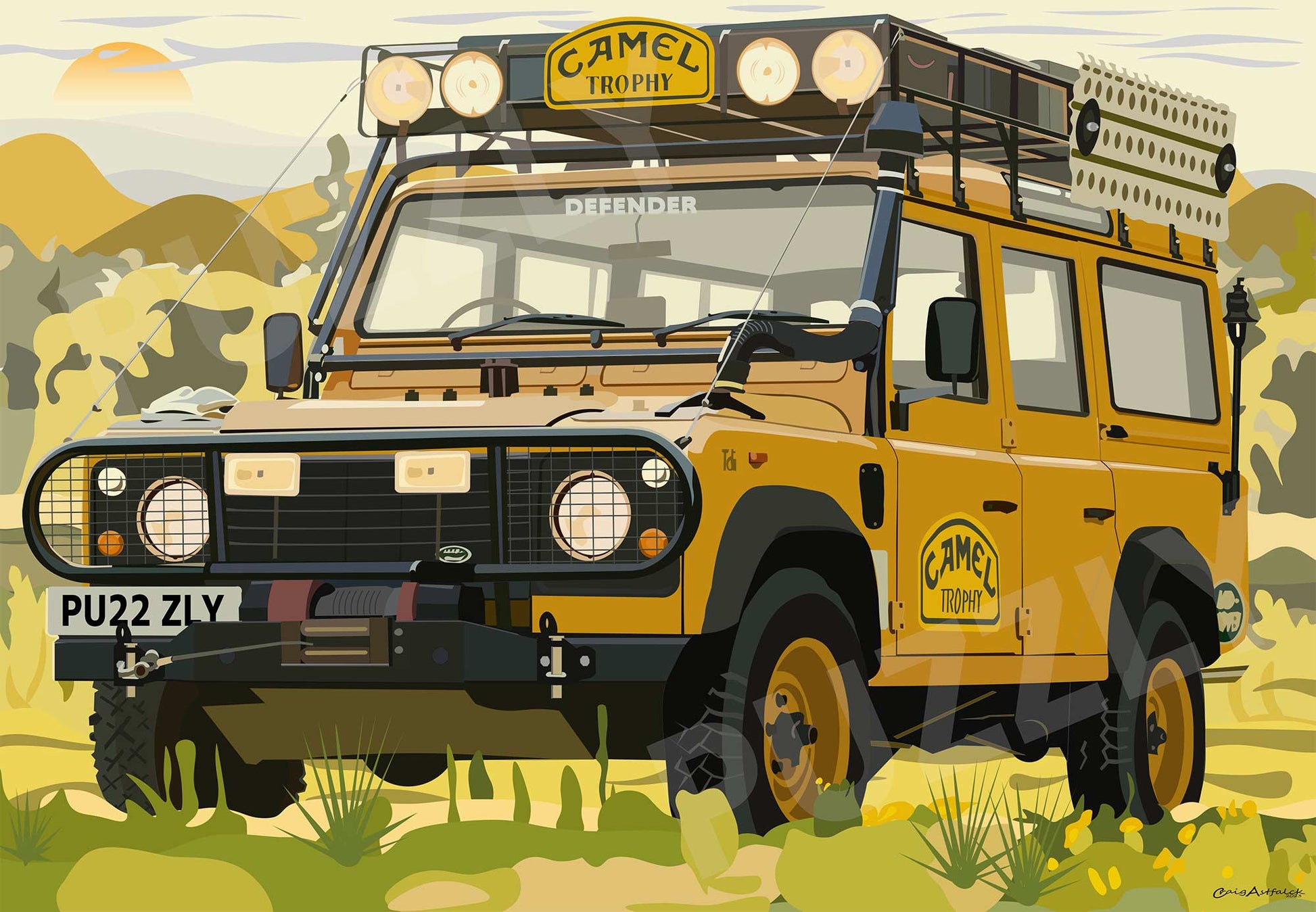 Land Rover Defender Wooden Jigsaw Puzzle - The Camel Trophy Edition. The perfect gift for Land Rover enthusiasts. Comes with 271 or 134 irregular and character pieces.  Designed, cut and packaged in Britain.