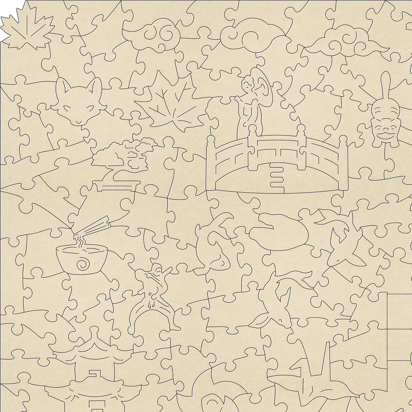 Saruiwa in Autumn Jigsaw Puzzle is a lovely puzzle featuring the artwork from Hasui Kawase. It has wonderful Japanese themed pieces as well as irregular shaped jigsaw pieces. Made in Britain.