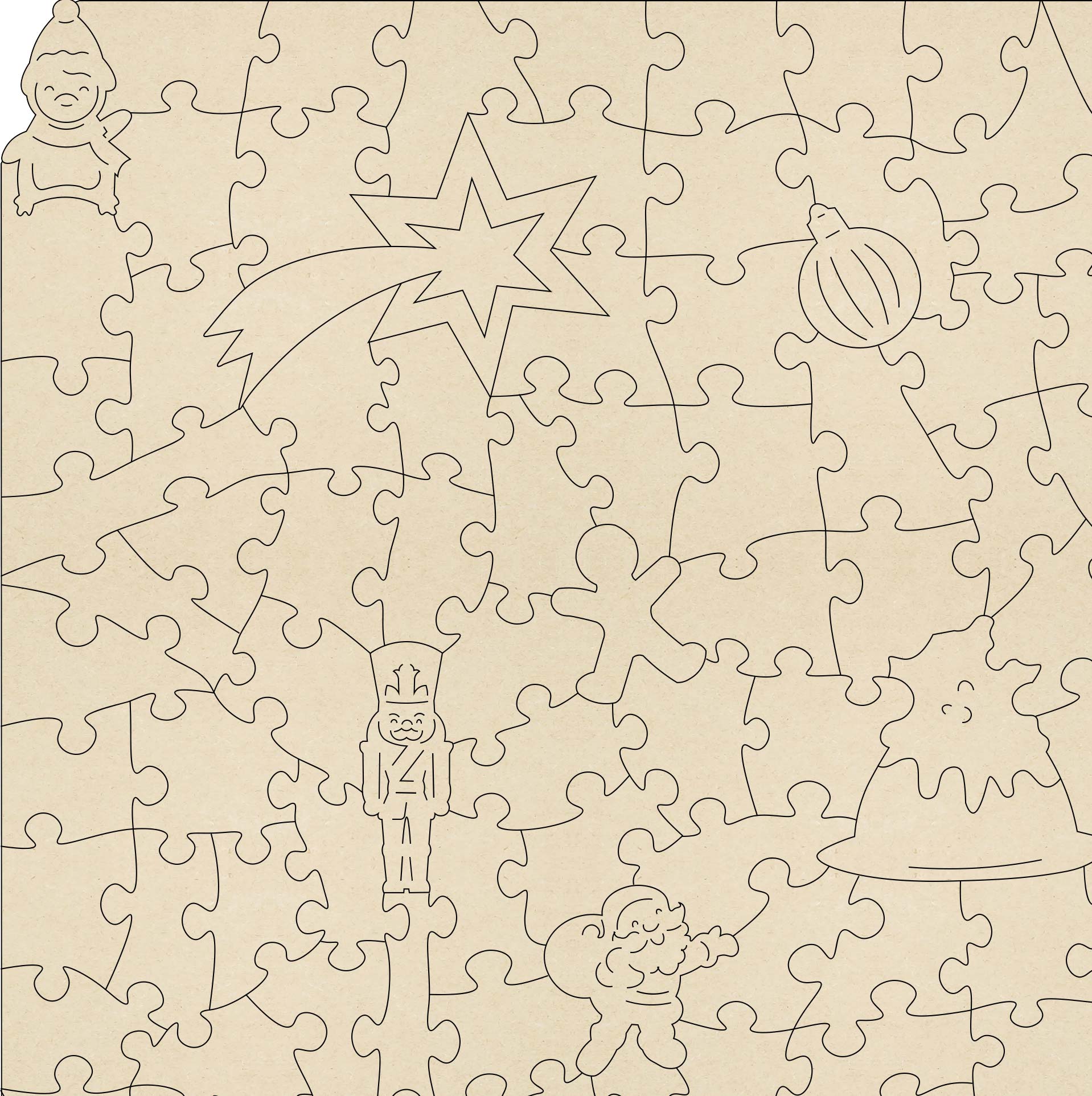 A Christmas wooden jigsaw featuring Lisa Davies 'All Hail the Christmas Puddling'.  A quality wooden jigsaw puzzle by the Puzzly Company.