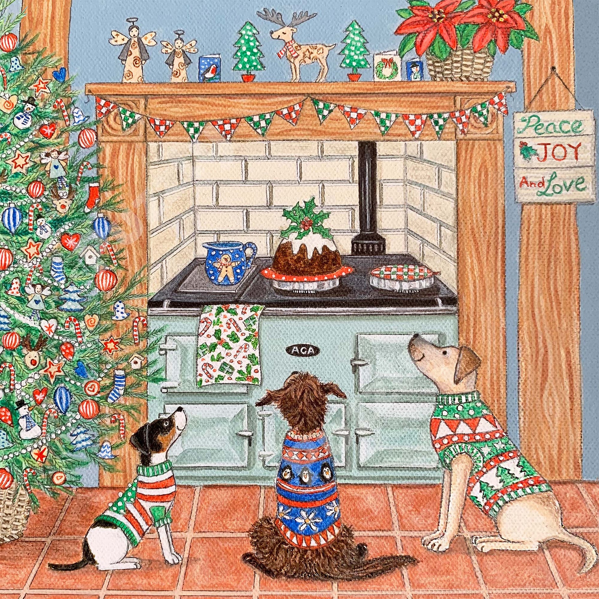 A Christmas wooden jigsaw featuring Lisa Davies 'All Hail the Christmas Puddling'.  A quality wooden jigsaw puzzle by the Puzzly Company.