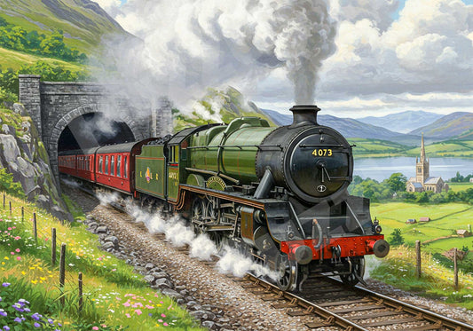 GWR Castle Express Steam Train Wooden Jigsaw Puzzle is a fun 130 piece puzzle.  The perfect gift for train enthusiasts as it contains both regular jigsaw pieces as well as train themed whimsical pieces.  Made in Britain.