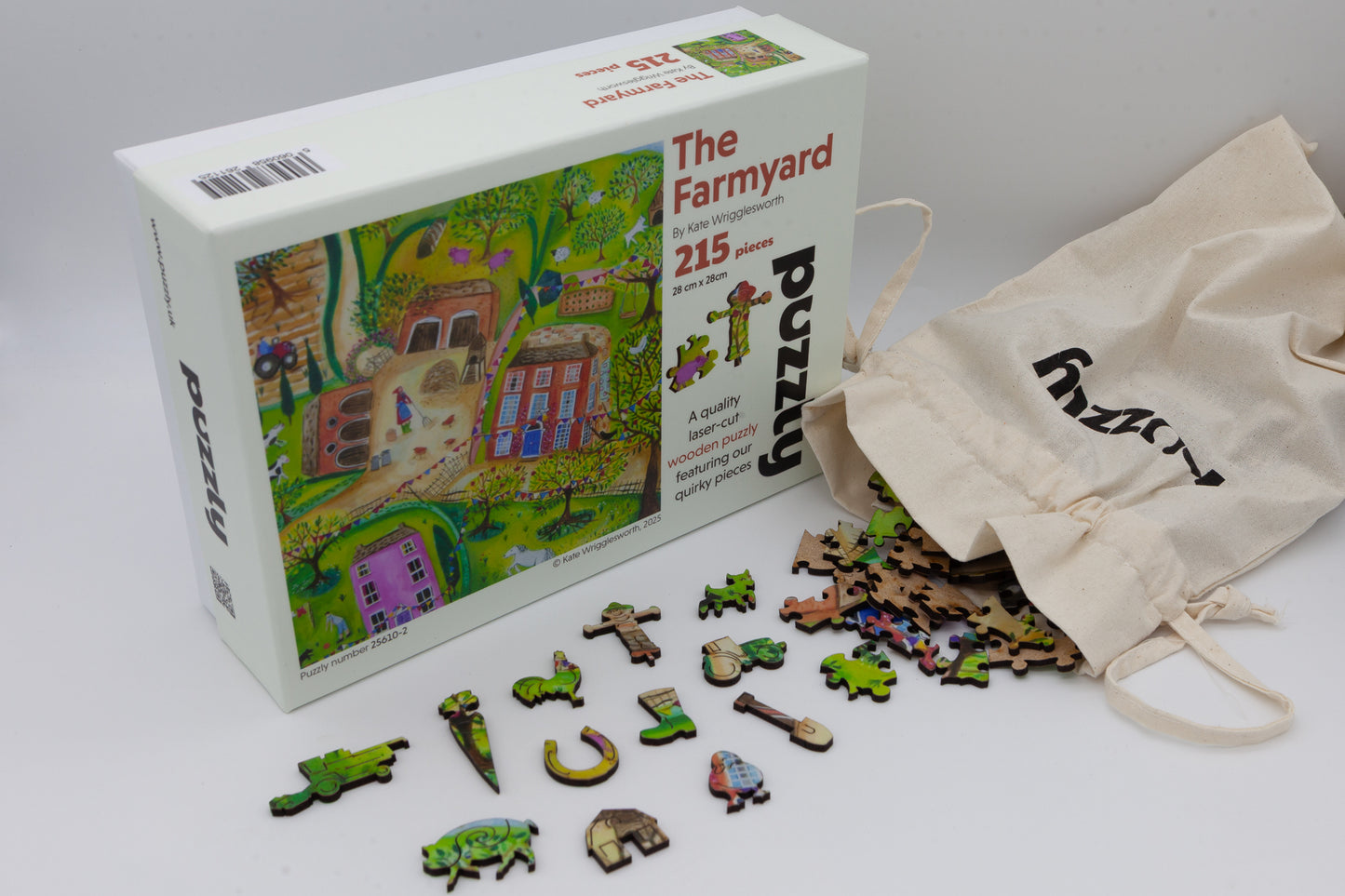 The Farmyard wooden jigsaw puzzle.  Artwork by Kate Wrigglesworth.