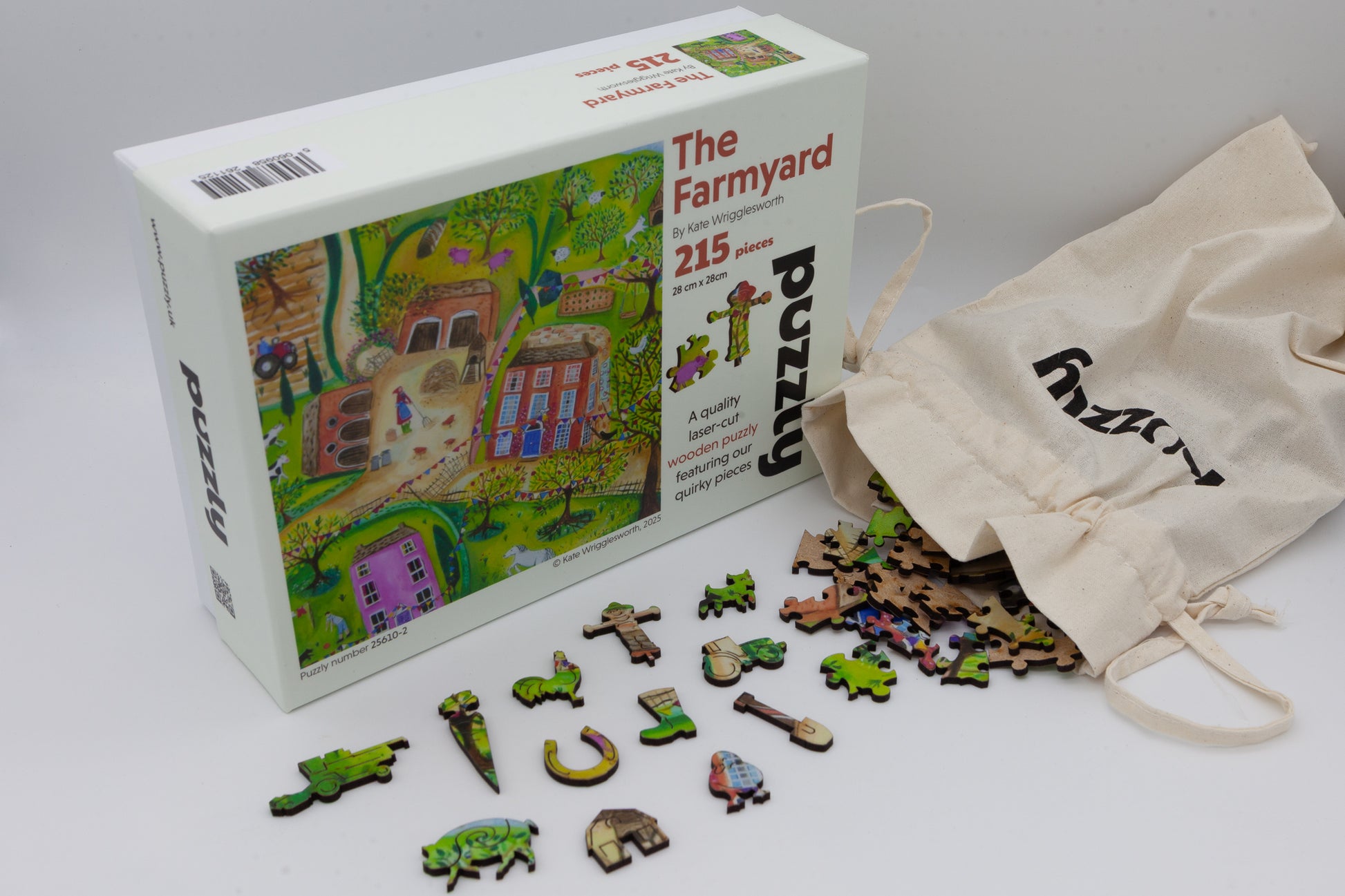 The Farmyard wooden jigsaw puzzle.  Artwork by Kate Wrigglesworth.