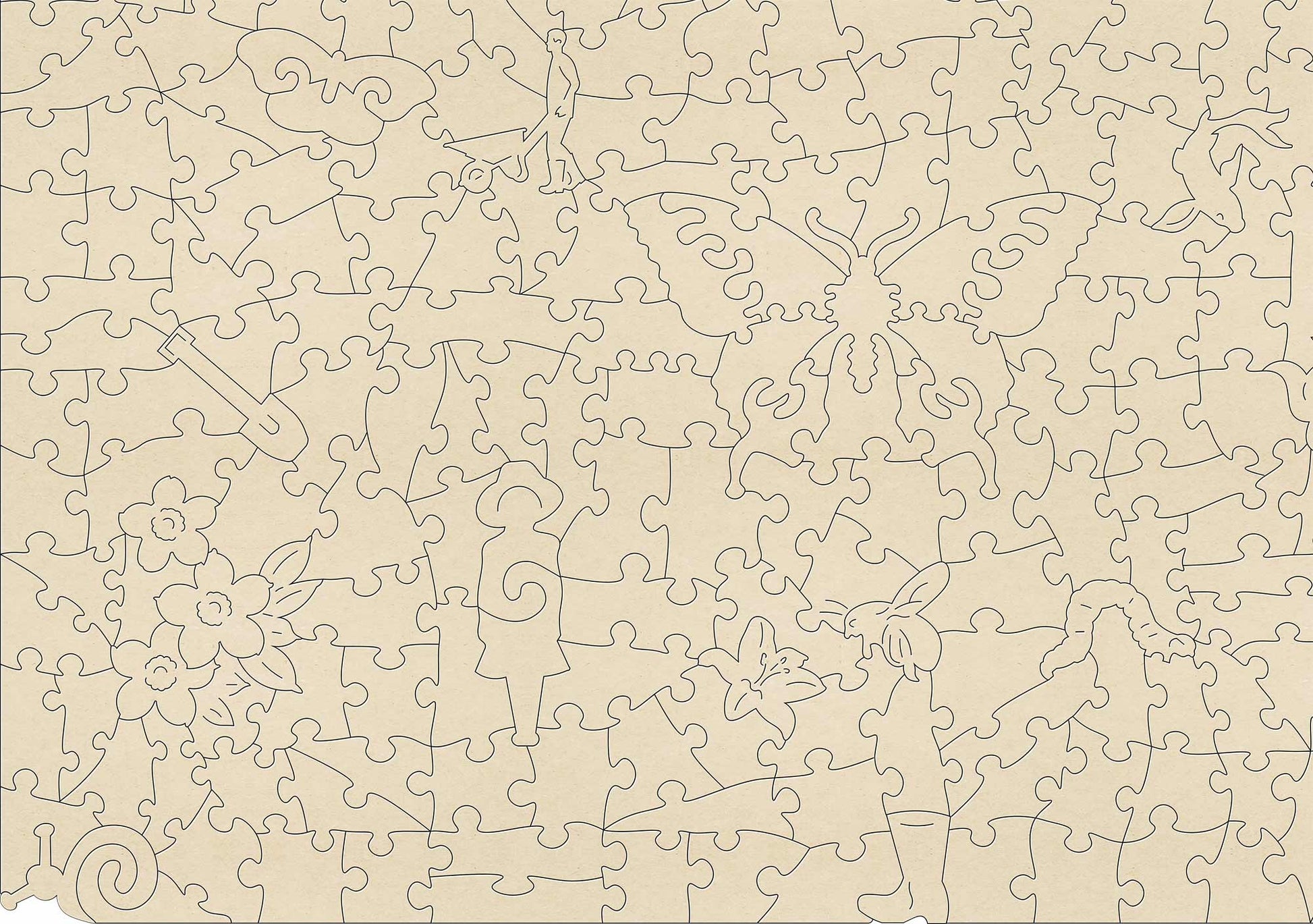RHS Garden Wisley wooden jigsaw puzzle.  Artwork  by the renowned artist Judit Matthews.  A fun Wisley Gardens puzzle with lots of Gardening themed pieces.  A great puzzle for gardeners and landscape artists. Made in Britain 