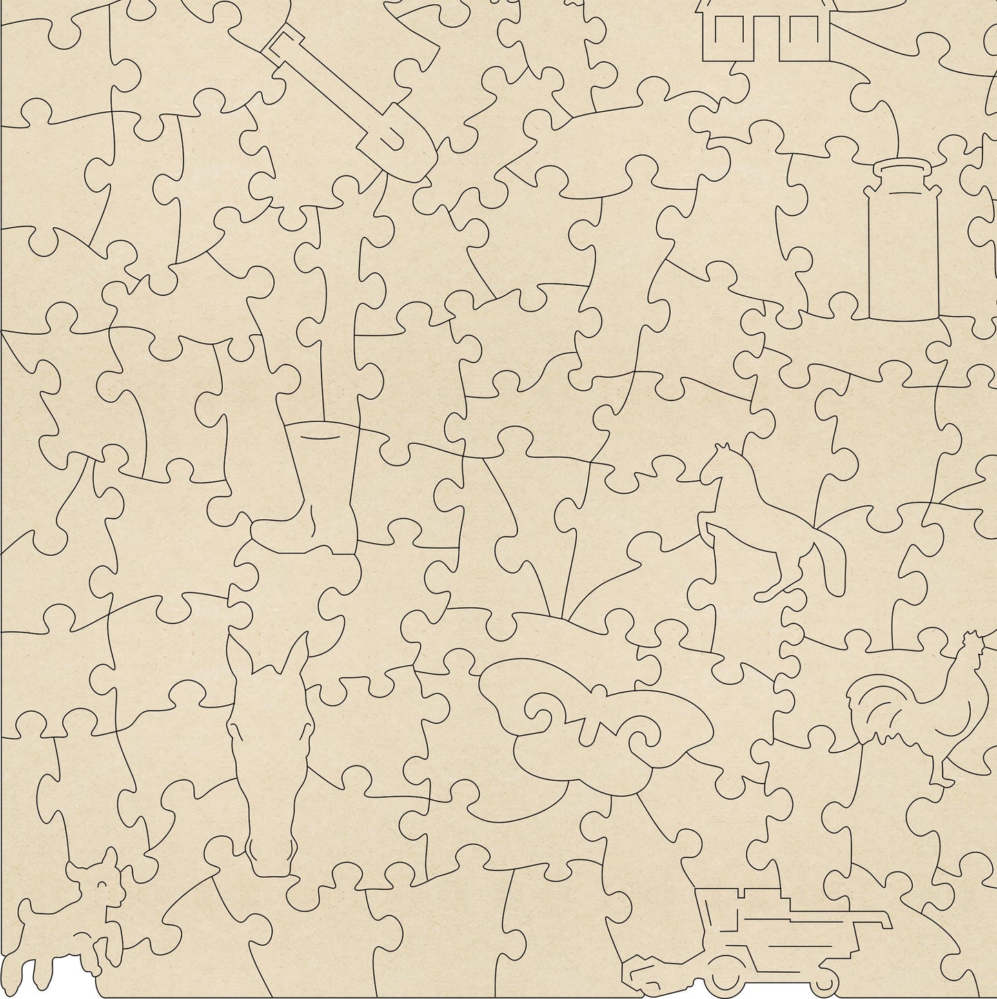 The Farmyard wooden jigsaw puzzle.  Artwork by Kate Wrigglesworth.