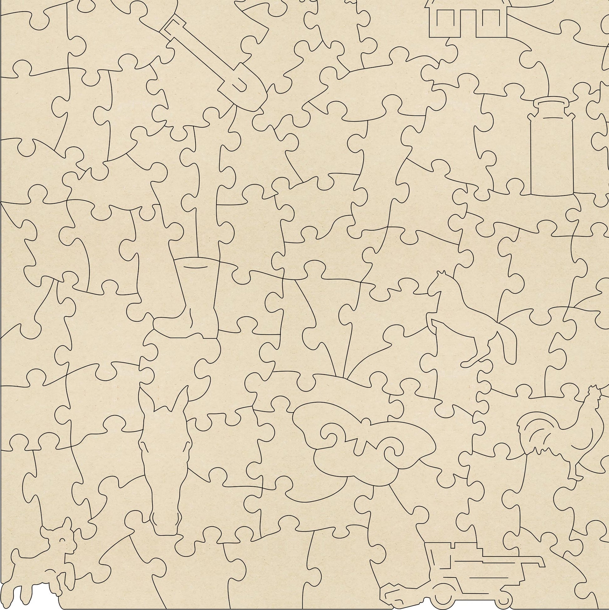 The Farmyard wooden jigsaw puzzle.  Artwork by Kate Wrigglesworth.
