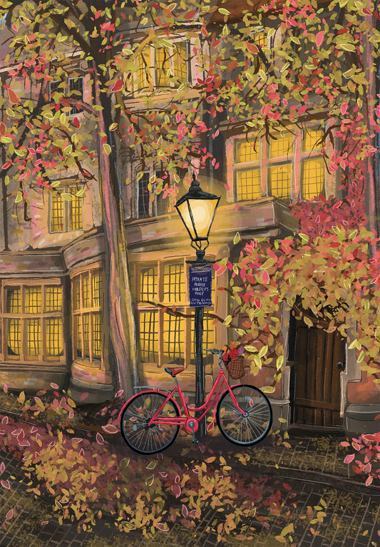 Trinity College in Autumn is a fun Cambridge university college puzzly.  Painted by Erin Franz, it is full of Cambridge and Autumn themed whimsical pieces.  Made in Britain by The Puzzly Company.