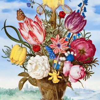 Flowers in a vase by Ambrosius Bosschaert