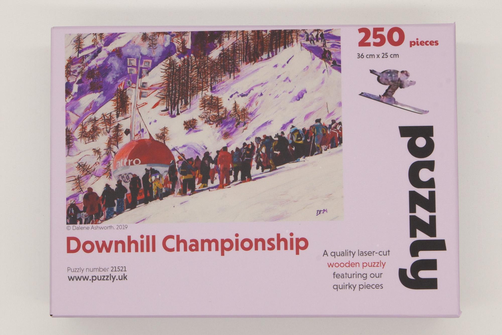 Downhill ski wooden puzzle