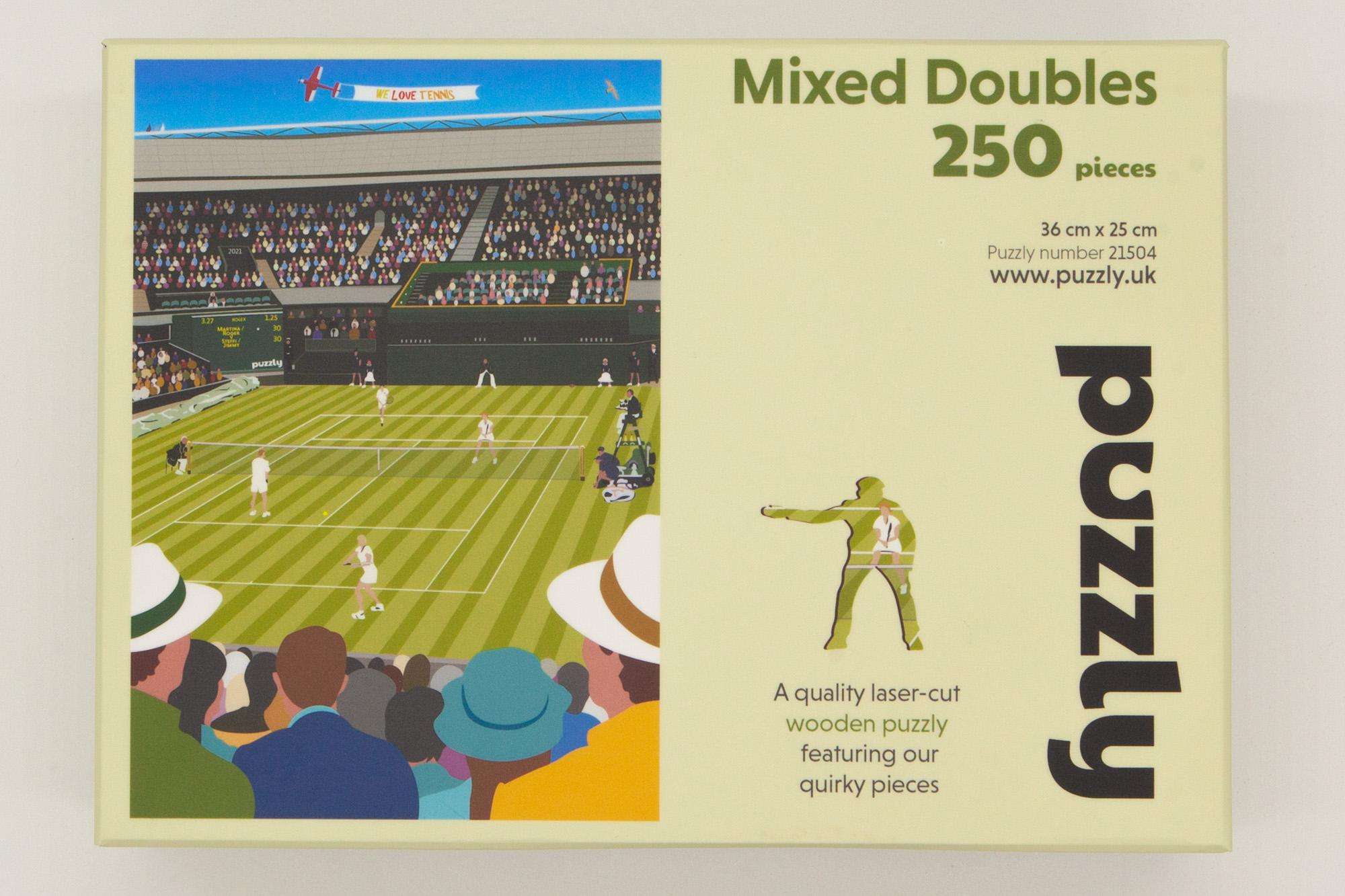 Tennis mixed doubles 250 piece wooden puzzle