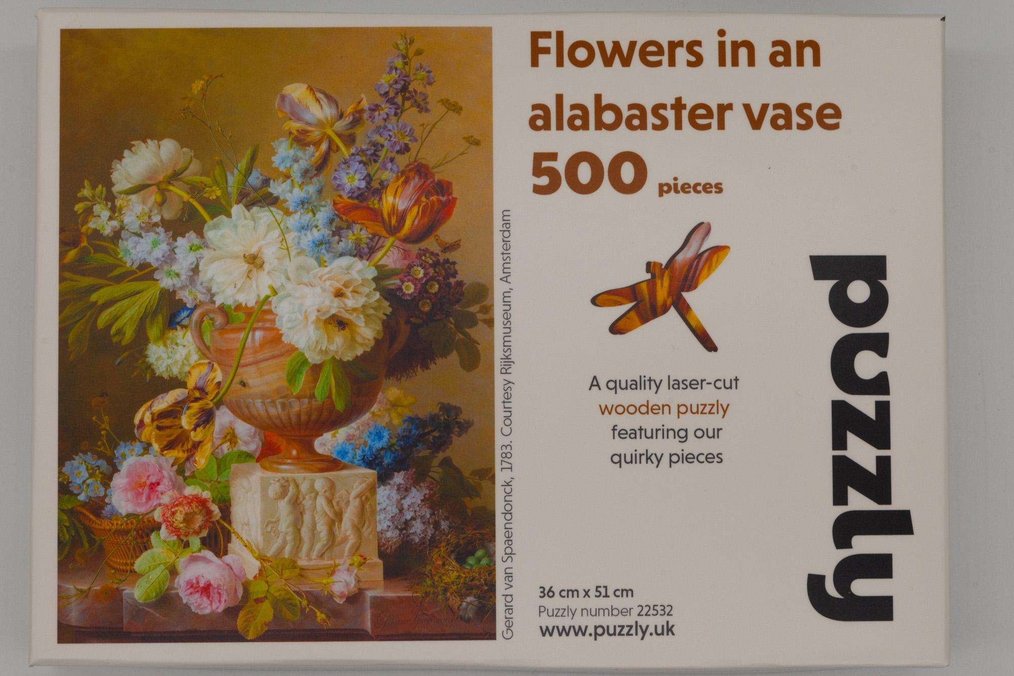 Flowers in an alabaster vase