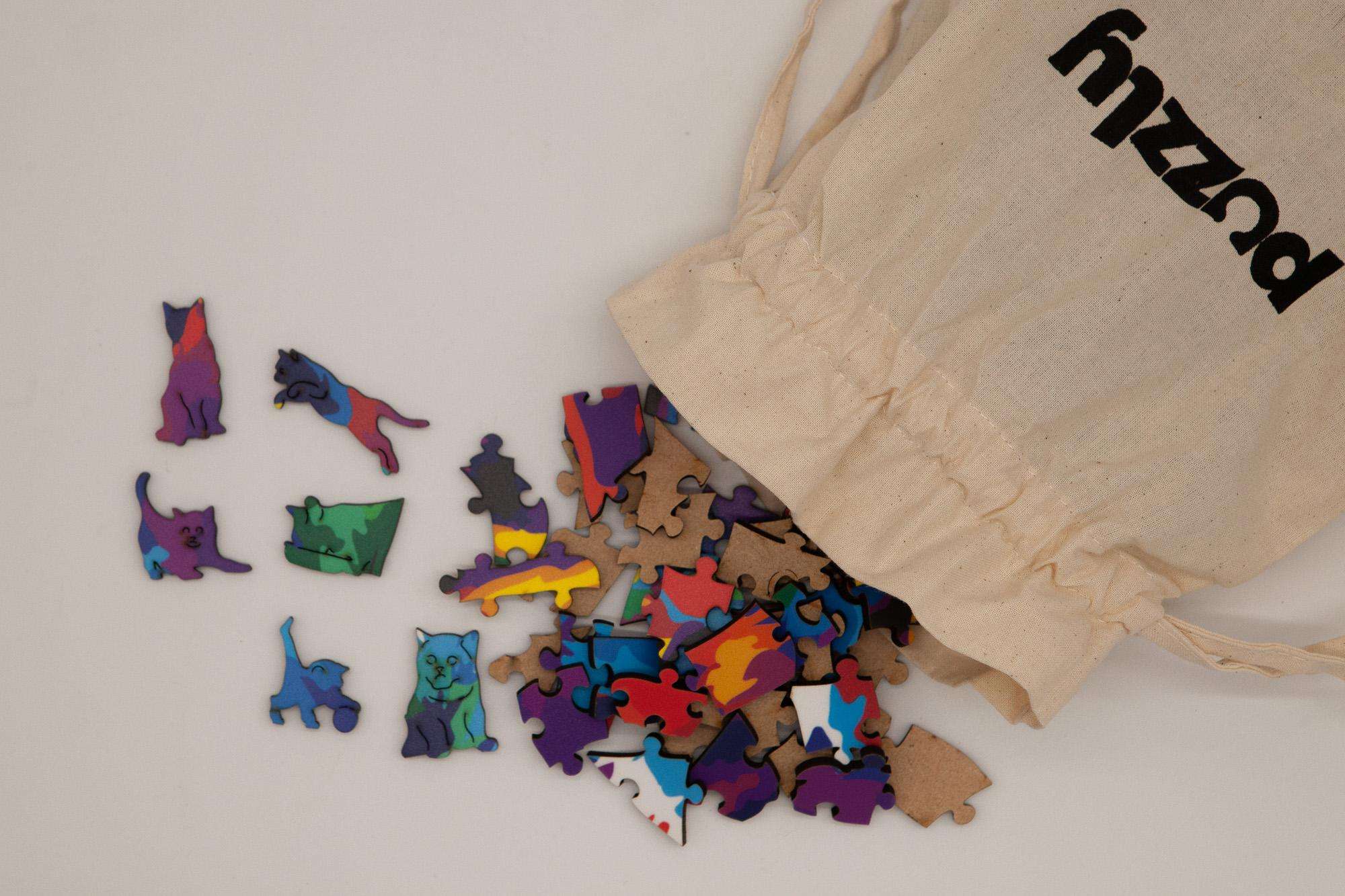 Colourful Cat wooden puzzle