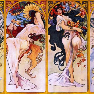 The Four Seasons by Alphonse Mucha wooden puzzle