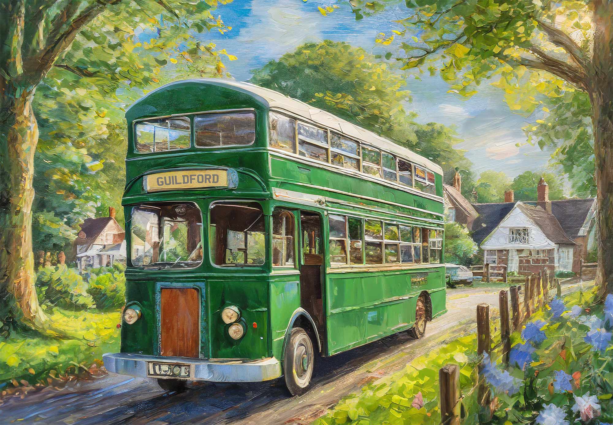 The Country Bus wooden jigsaw puzzle